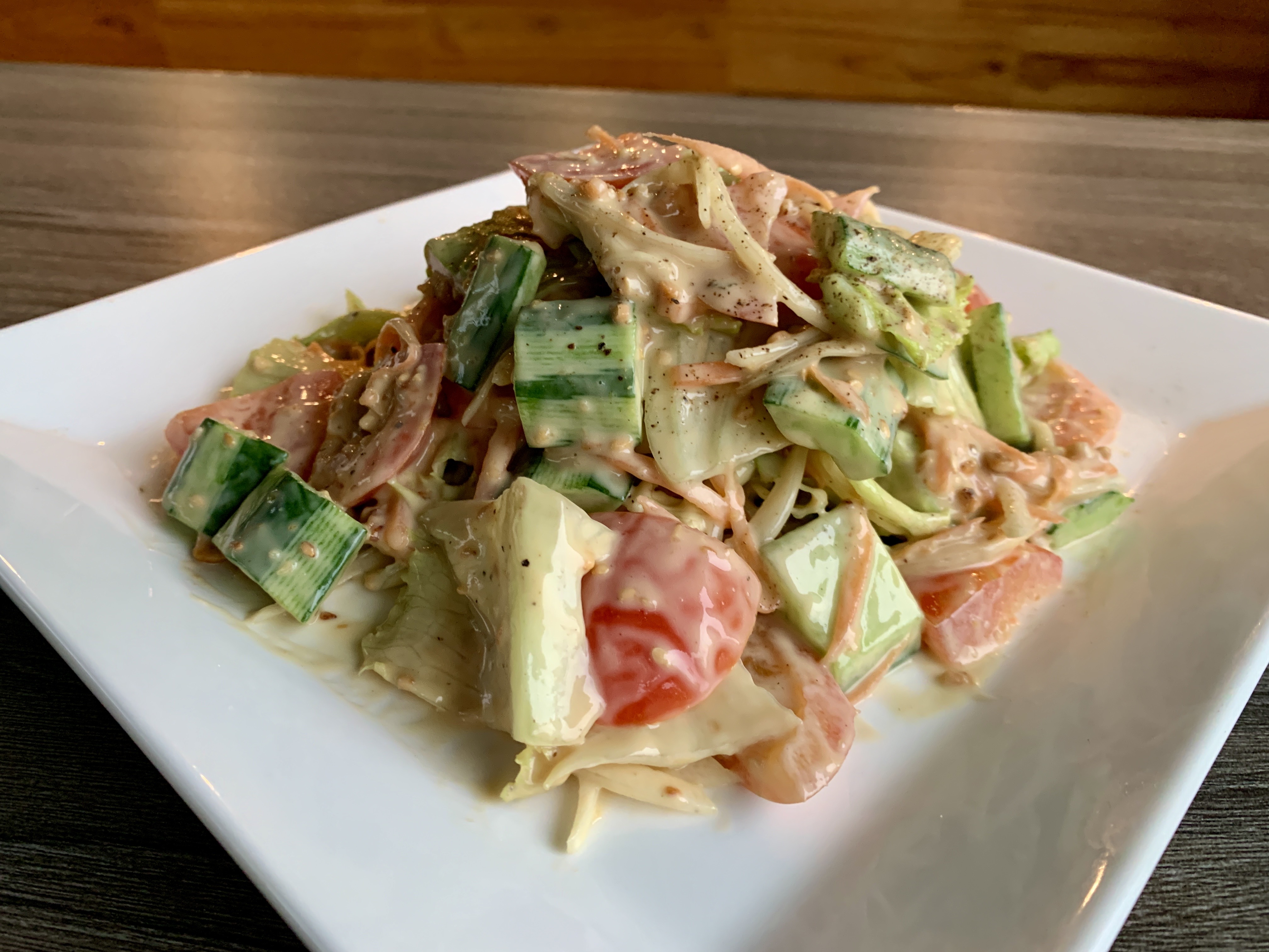 With Honey Peanut Vinaigrette